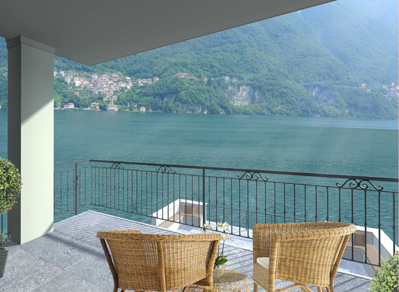 terrazzo della villa sul lago di como